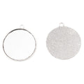 Large Round Cabochon Pendant Settings in Antique Silver, Antique Bronze view 5