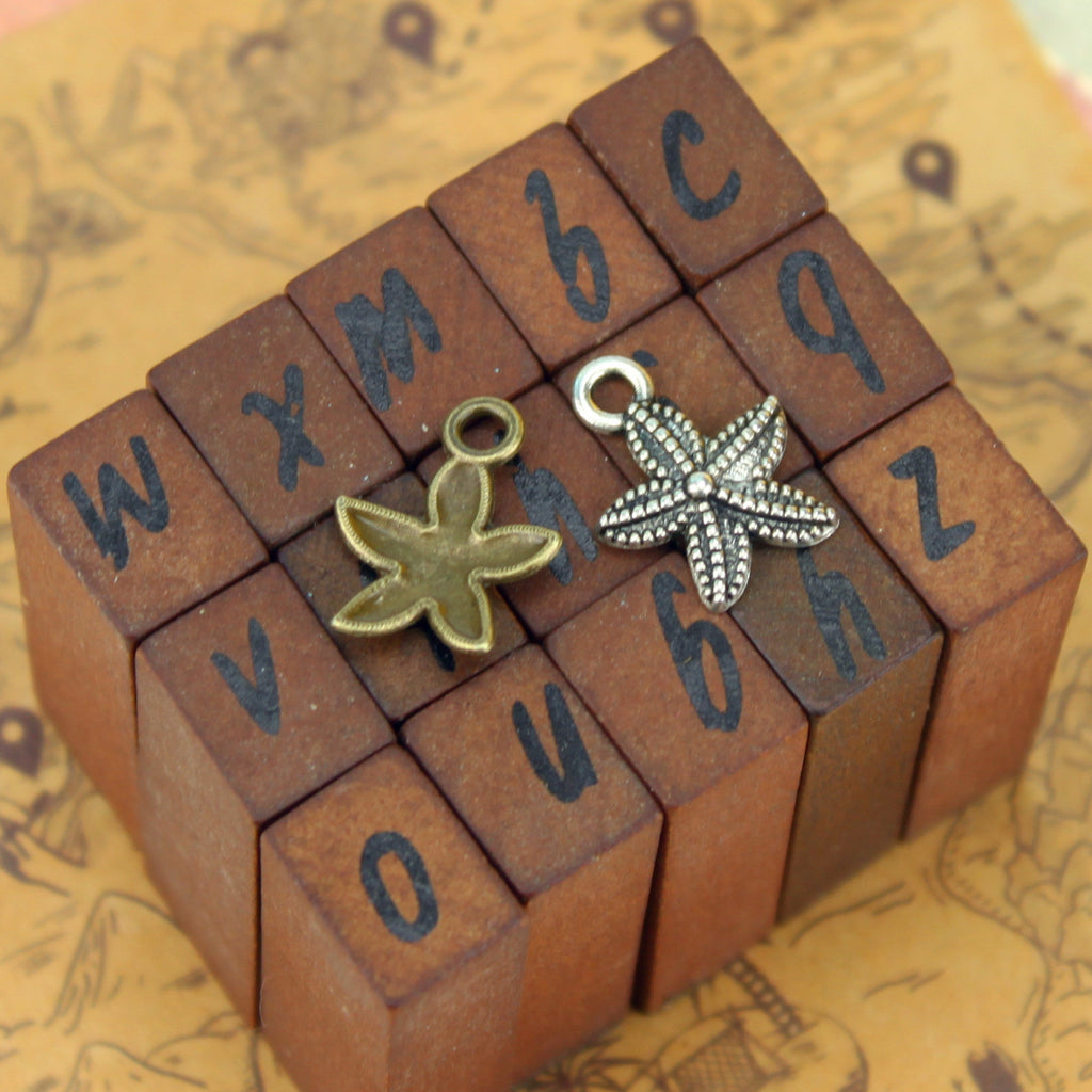 Vintage Single-Sided Starfish Alloy Charm Pendant 12mm
