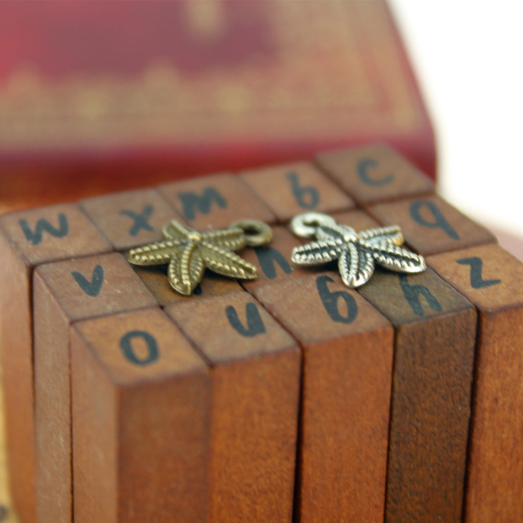 Vintage Single-Sided Starfish Alloy Charm Pendant 12mm