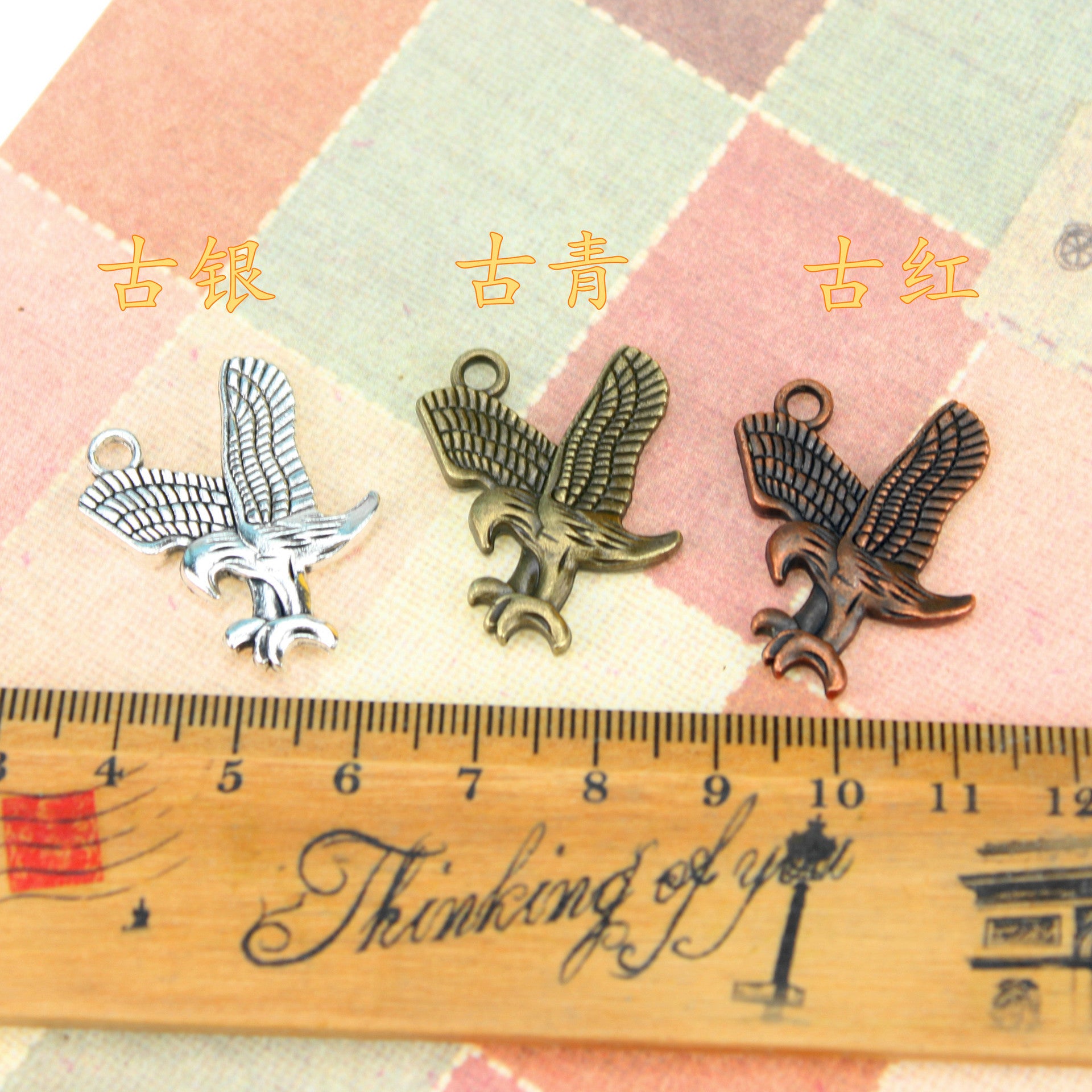 30x26mm Vintage Double-Sided Eagle Alloy Pendant
