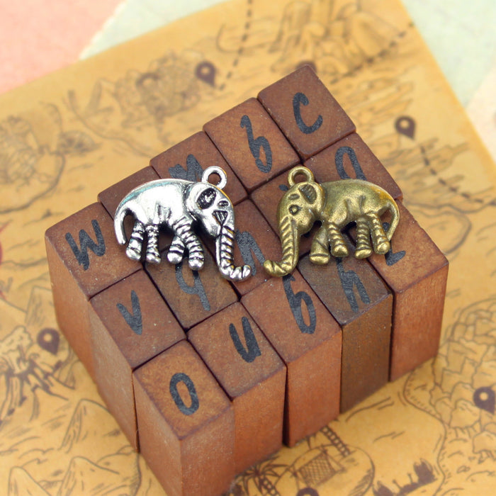 Vintage Double-Sided Alloy Elephant Charm Pendant