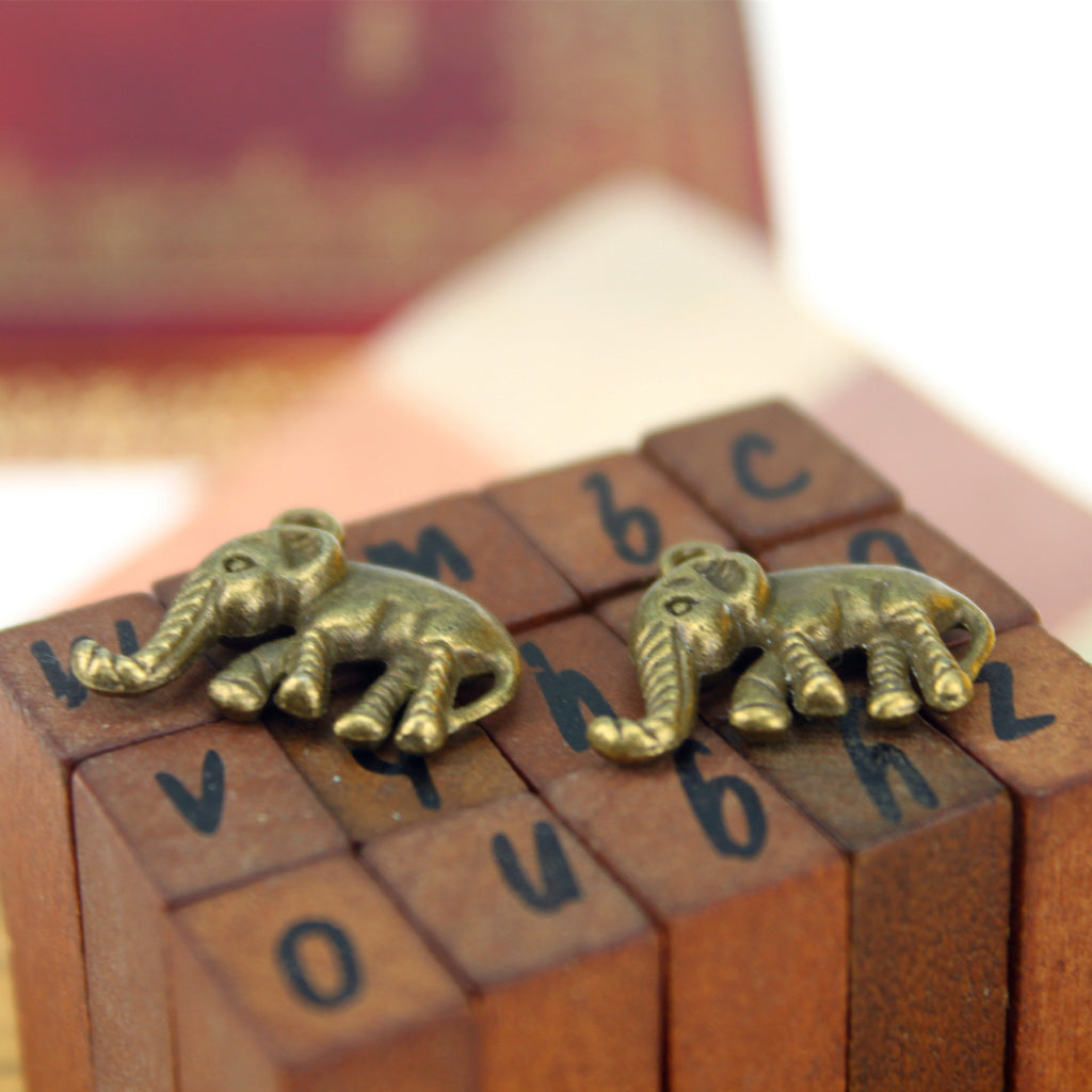 Vintage Double-Sided Alloy Elephant Charm Pendant