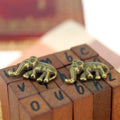 Double Sided Walking Elephant Alloy Charm in 3 Metal Finishes view 3