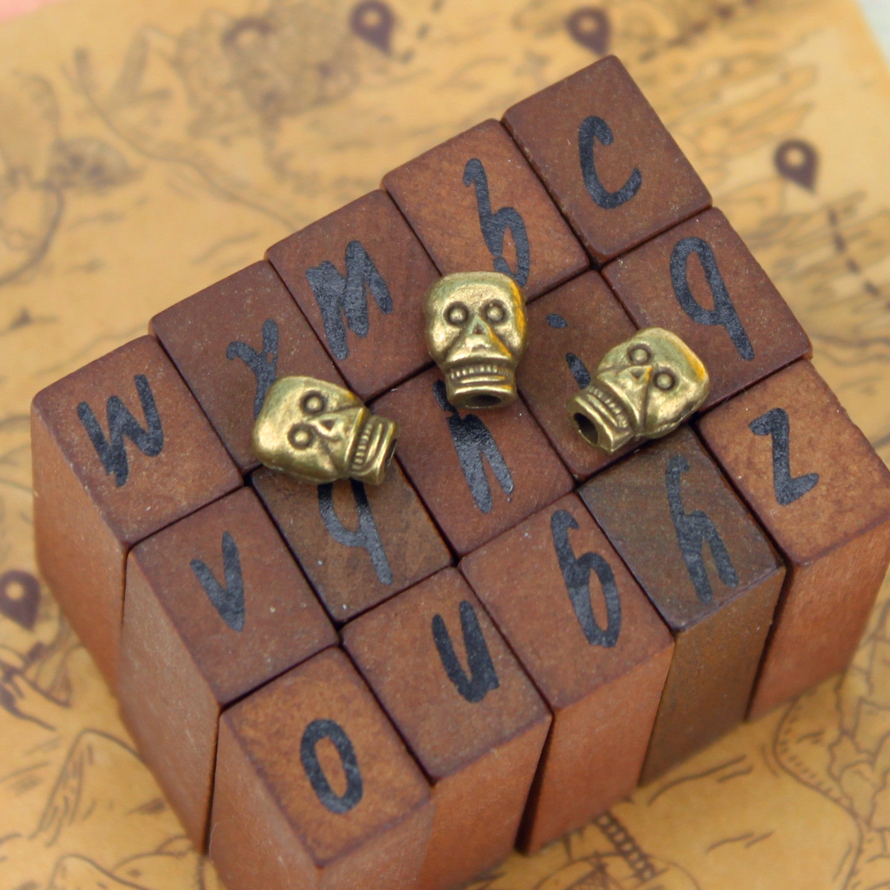 Skull Head Alloy Bead Pendant 9x6mm