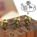 Skull Head Alloy Bead Pendant 9x6mm