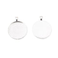 Six Finish Round Bezel Pendant Trays with Wide Bails view 6