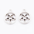 Circle and Star Cutout Metal Charm Pendants in 7 Finishes view 9