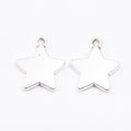 Plain Five Point Star Charm In Antique Bronze, Gold and Antique Silver Metal Finish view 8