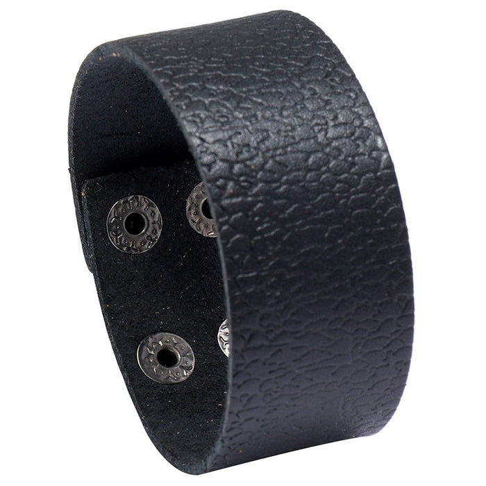 European American Retro Wide Cowhide Leather Bracelet For Men Simple Punk Jewelry Wristband