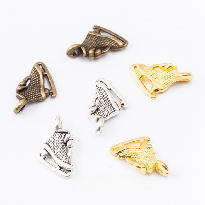 Zinc Alloy Ice Skate Charm Pendant No.143060 for DIY Necklace Bracelet Jewelry Making