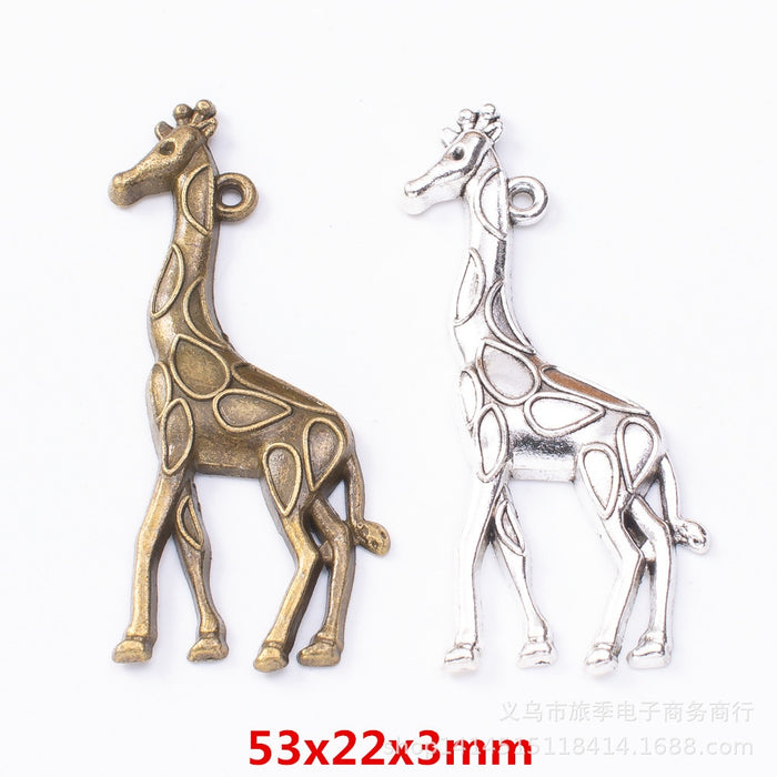 Zinc Alloy Giraffe Charm Pendant No.030752 for DIY Necklace Bracelet Jewelry Making