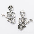 Zinc Alloy Guitar Skull Charm Pendant for DIY Necklace Bracelet Jewelry Making view 2