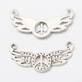 Zinc Alloy Peace Wings Charm Pendant for DIY Necklace Bracelet Jewelry Making view 2