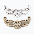 Zinc Alloy Peace Wings Charm Pendant for DIY Necklace Bracelet Jewelry Making view 1