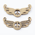 Zinc Alloy Peace Wings Charm Pendant for DIY Necklace Bracelet Jewelry Making view 3