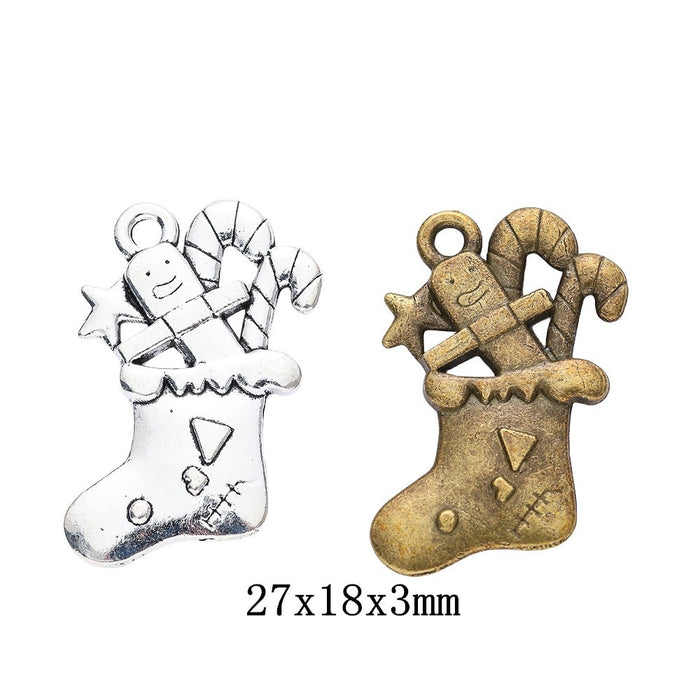 Zinc Alloy Christmas Stocking Charm Pendant No.519719 for DIY Necklace Bracelet Jewelry Making