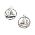 Zinc Alloy Sailboat Charm Pendant for DIY Necklace Bracelet Jewelry Making view 3