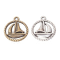 Zinc Alloy Sailboat Charm Pendant for DIY Necklace Bracelet Jewelry Making view 2