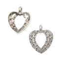 Zinc Alloy Heart Charm Pendant No.759616 for DIY Necklace Bracelet Jewelry Making view 2