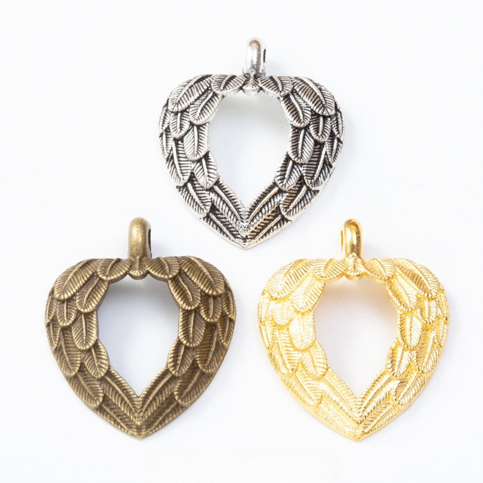Zinc Alloy Heart Charm Pendant No.759616 for DIY Necklace Bracelet Jewelry Making