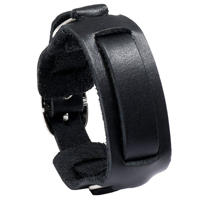 European American Punk Style Multi Layer Cowhide Leather Bracelet For Men Rock Wristband