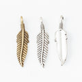 Zinc Alloy Feather Leaf Charm Pendant No.765904 for DIY Necklace Bracelet Jewelry Making view 1