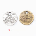 Zinc Alloy Round Tag Charm Pendant No.057501 for DIY Necklace Bracelet Jewelry Making view 1