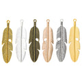 Zinc Alloy Leaf Feather Charm Pendant for DIY Necklace Bracelet Jewelry Making view 5
