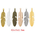 Zinc Alloy Leaf Feather Charm Pendant for DIY Necklace Bracelet Jewelry Making view 1