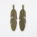 Zinc Alloy Leaf Feather Charm Pendant for DIY Necklace Bracelet Jewelry Making view 2