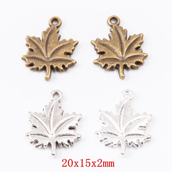 Zinc Alloy Maple Leaf Charm Pendant No.023954 for DIY Necklace Bracelet Jewelry Making