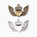 Zinc Alloy Winged Heart Charm Pendant No.171628 for DIY Necklace Bracelet Jewelry Making view 4