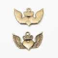 Zinc Alloy Winged Heart Charm Pendant No.171628 for DIY Necklace Bracelet Jewelry Making view 3
