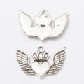 Zinc Alloy Winged Heart Charm Pendant No.171628 for DIY Necklace Bracelet Jewelry Making view 2