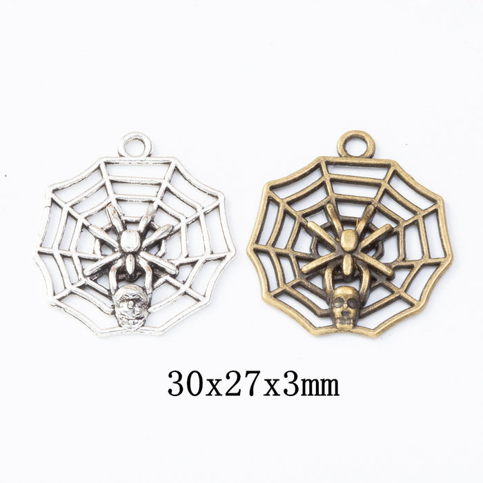 Zinc Alloy Spider Web Charm Pendant No.178026 for DIY Necklace Bracelet Jewelry Making