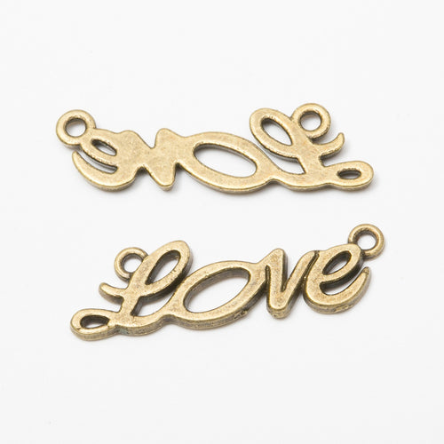 Zinc Alloy Love Charm Pendant No.583675 for DIY Necklace Bracelet Jewelry Making