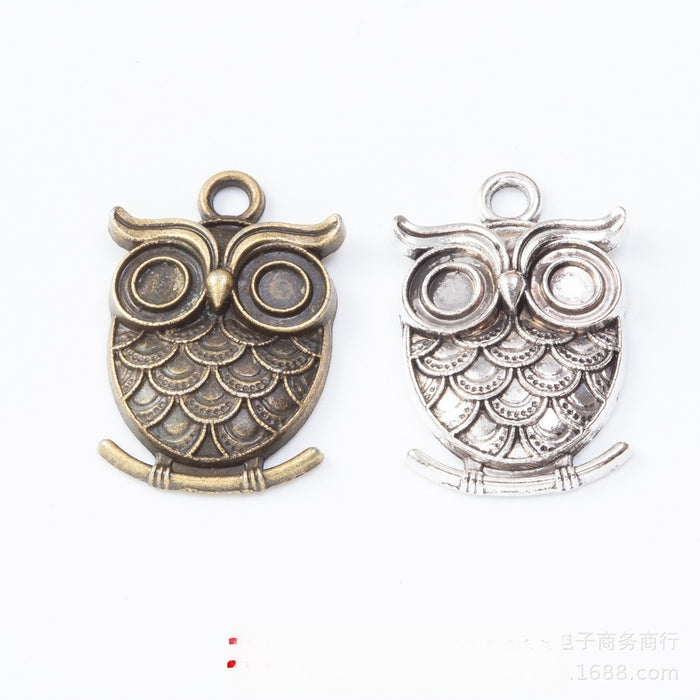Zinc Alloy Owl Charm Pendant No.922350 for DIY Necklace Bracelet Jewelry Making