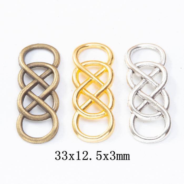 Zinc Alloy Number 8 Charm Pendant for DIY Necklace Bracelet Jewelry Making