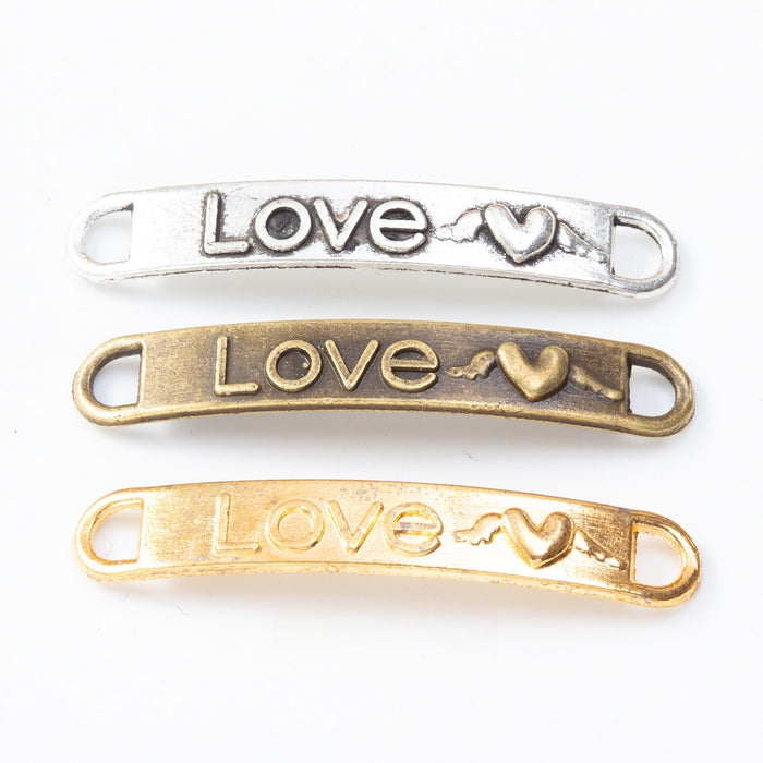 Zinc Alloy LOVE Plaque Charm Pendant for DIY Necklace Bracelet Jewelry Making