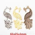 Zinc Alloy Peacock Charm Pendant No.056134 for DIY Necklace Bracelet Jewelry Making view 1