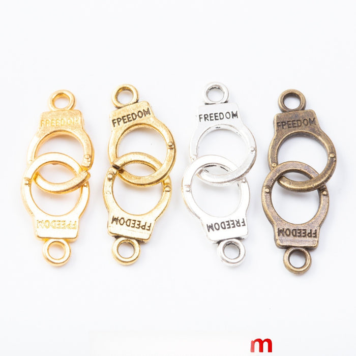 Zinc Alloy Handcuffs Charm Pendant for DIY Necklace Bracelet Jewelry Making