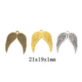 Zinc Alloy Double Wings Charm Pendant for DIY Necklace Bracelet Jewelry Making view 1