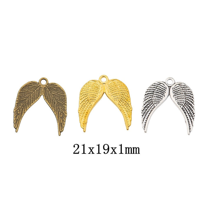 Zinc Alloy Double Wings Charm Pendant for DIY Necklace Bracelet Jewelry Making