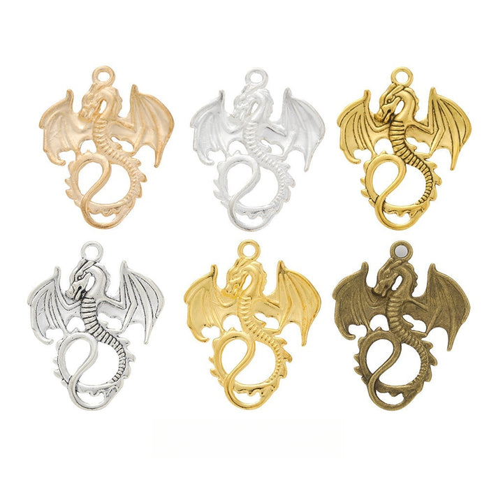 Zinc Alloy Flying Dragon Charm Pendant No.458718 for DIY Necklace Bracelet Jewelry Making
