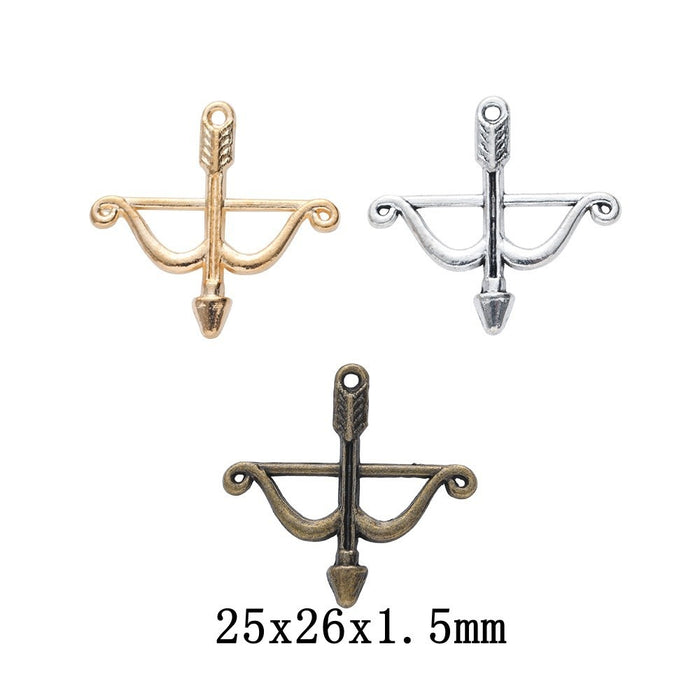 Zinc Alloy Bow And Arrow Charm Pendant No.488055 for DIY Necklace Bracelet Jewelry Making