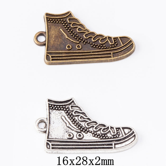 Zinc Alloy Shoe Charm Pendant for DIY Necklace Bracelet Jewelry Making