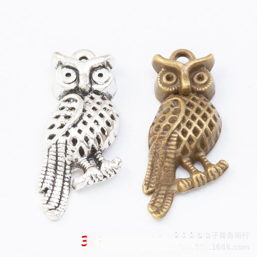Zinc Alloy Owl Charm Pendant No.770762 for DIY Necklace Bracelet Jewelry Making