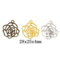 Zinc Alloy Rose Charm Pendant No.163149 for DIY Necklace Bracelet Jewelry Making view 1