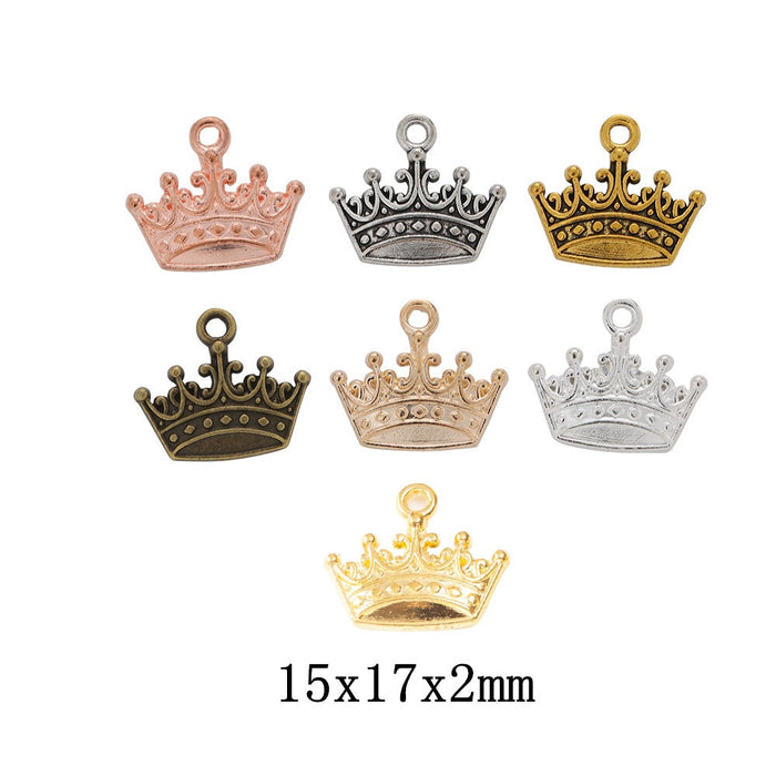 Zinc Alloy Crown Charm Pendant No.430803 for DIY Necklace Bracelet Jewelry Making