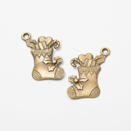 Zinc Alloy Christmas Stocking Charm Pendant No.852643 for DIY Necklace Bracelet Jewelry Making